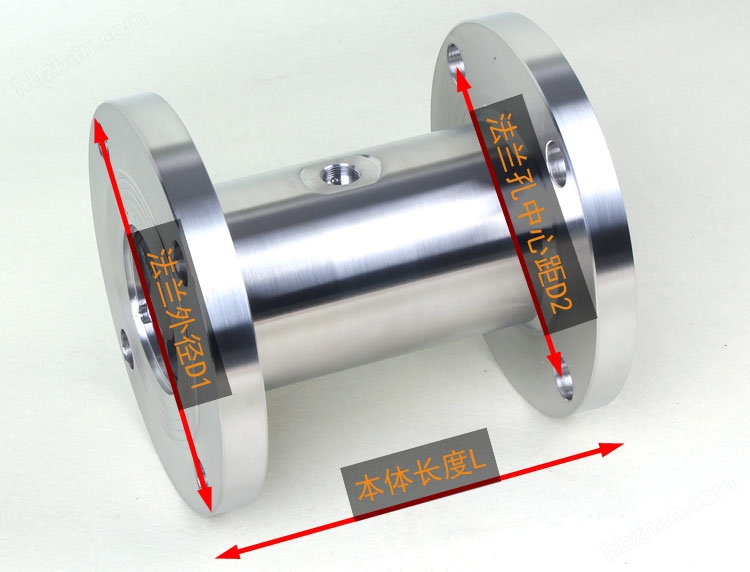 法蘭連接液體渦輪流量計的外形尺寸示意圖